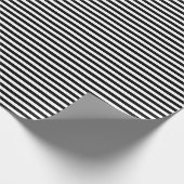 Horizontales Schwarz-Weiß-Streifen Geschenkpapier (Ecke)