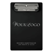 Horizontales Schwarzes Unternehmen mit benutzerdef Mini Klemmbrett (Vorderseite)