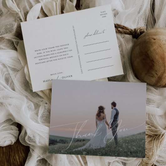 Horizontales Skript-Foto Vielen Dank Postkarte