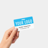 Horizontales Sky Blue-PVC-Abzeichen Name des Mitar Ausweis (Handheld)