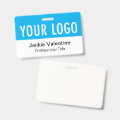 Horizontales Sky Blue-PVC-Abzeichen Name des Mitar Ausweis (Vorder- & Rückseite)