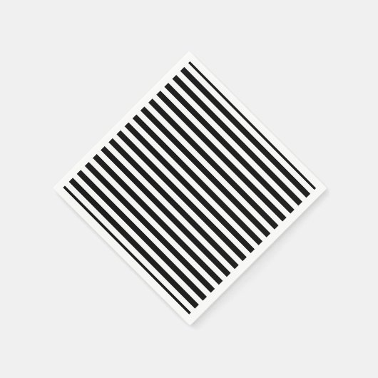 Horizontales Streifen-Papier für Schwarz und Weiß Serviette (Ecke)