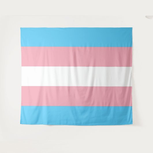 Horizontales Transgender-Pride-Flag Wandteppich (Vorderseite (Horizontal))
