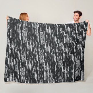 Horizontalmuster mit schwarzen und weißen Verzweig Fleecedecke