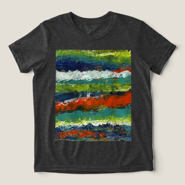Horizontalmuster Tri-Blend Shirt (Design Vorderseite)