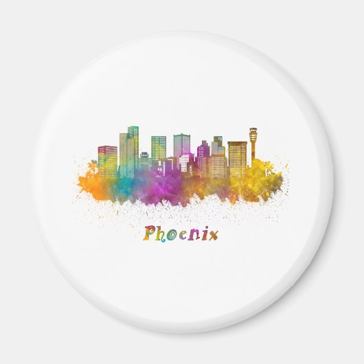 Horizontalphoenix acuarela magnet (Vorne)
