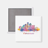 horizonte cincinnati acuarela magnet (Vorderseite/Rückseite)