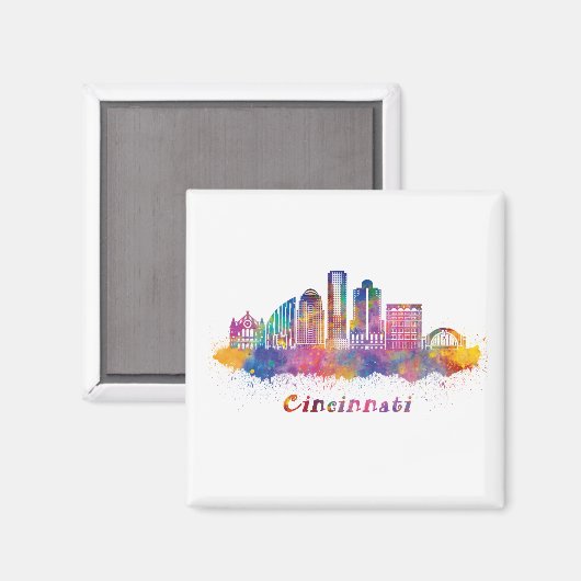 horizonte cincinnati acuarela magnet (Vorderseite/Rückseite)