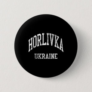 Horlivka Ukraine Retro 70er College-Sportstil  Button