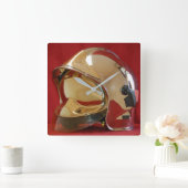 Horloge carré casque F1 Sapeur Pompier Quadratische Wanduhr (Zuhause)