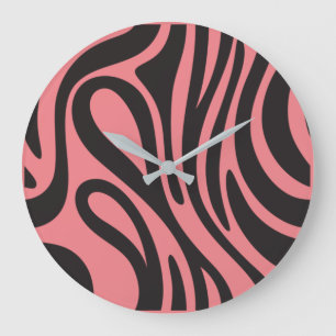 Horloge Effet Zèbre Africain.Nature et minimaliste Große Wanduhr