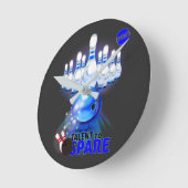 Horloge en Acrylique Bowling Talent zu ersparen bl Runde Wanduhr (Winkel)