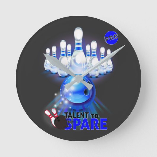 Horloge en Acrylique Bowling Talent zu ersparen bl Runde Wanduhr (Vorderseite)