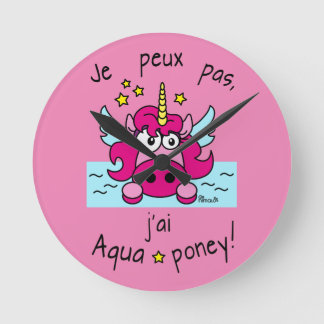 Horloge "Licorne, Aquaponey" Runde Wanduhr