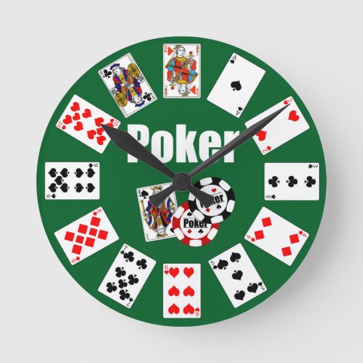 Horloge POKER Klicken für Diagramm Runde Wanduhr (Vorderseite)