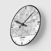 Horloge Ronde Lusaka Clock City Line Art Runde Wanduhr (Winkel)