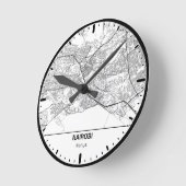 Horloge Ronde Nairobi Clock City Line Art Runde Wanduhr (Winkel)