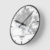 Horloge Ronde Niamey Clock City Line Art Runde Wanduhr (Winkel)