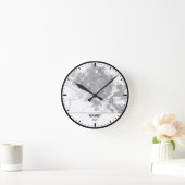 Horloge Ronde Niamey Clock City Line Art Runde Wanduhr (Zuhause)