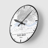Horloge Ronde Porte-Novo Clock City Line Art Runde Wanduhr (Winkel)