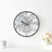 Horloge Ronde Stockholm Clock City Line Art Große Wanduhr (Zuhause)