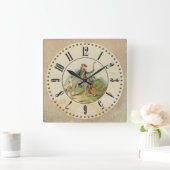 Horloge scottish deerhound Chicorée Quadratische Wanduhr (Zuhause)