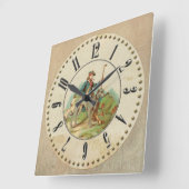 Horloge scottish deerhound Chicorée Quadratische Wanduhr (Winkel)