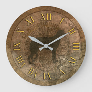 Horloge scottish deerhound große wanduhr