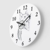 Horloge-Träumer-Wolf 1 Große Wanduhr (Winkel)
