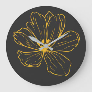 Horloge - Une petite fleur de printemps Große Wanduhr
