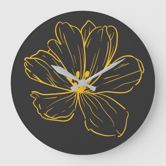 Horloge - Une petite fleur de printemps Große Wanduhr (Vorderseite)