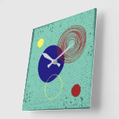 Horloge-Wandfonds turquoise Quadratische Wanduhr (Winkel)