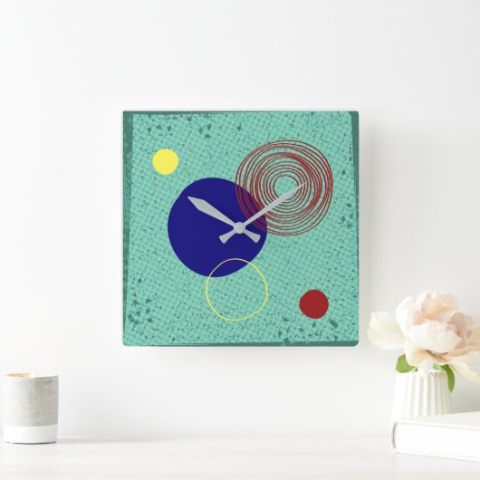 Horloge-Wandfonds turquoise Quadratische Wanduhr (Zuhause)