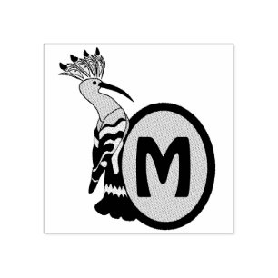 Hormon Whimsical Bird Monogramm Gummistempel