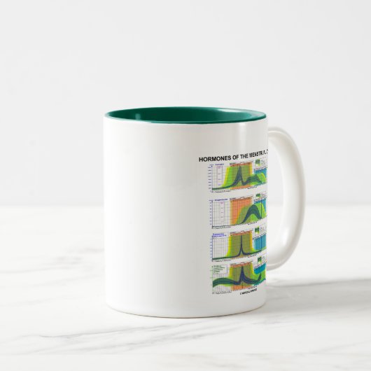 Hormone des Menstruationszyklus (Menstruation) Zweifarbige Tasse (VorderseiteRechts)