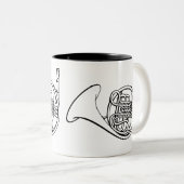 Horn-Blasmusik Zweifarbige Tasse (VorderseiteRechts)