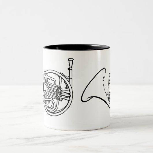 Horn-Blasmusik Zweifarbige Tasse (Mittel)