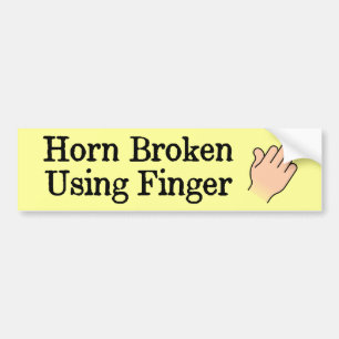 Horn Broken Using Finger Funny Autoaufkleber
