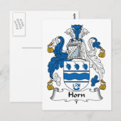Horn-Familienwappen Postkarte (Vorne/Hinten)