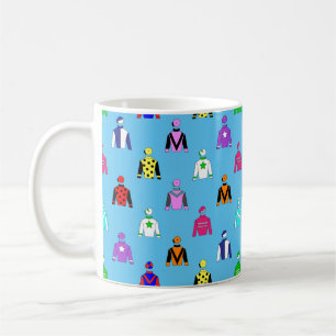 Horn Jockey Silks Muster auf Blue Kaffeetasse