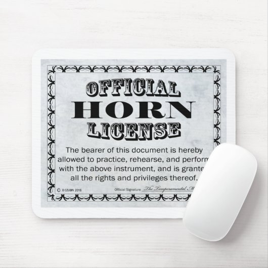 Horn-Lizenz Mousepad (Mit Mouse)
