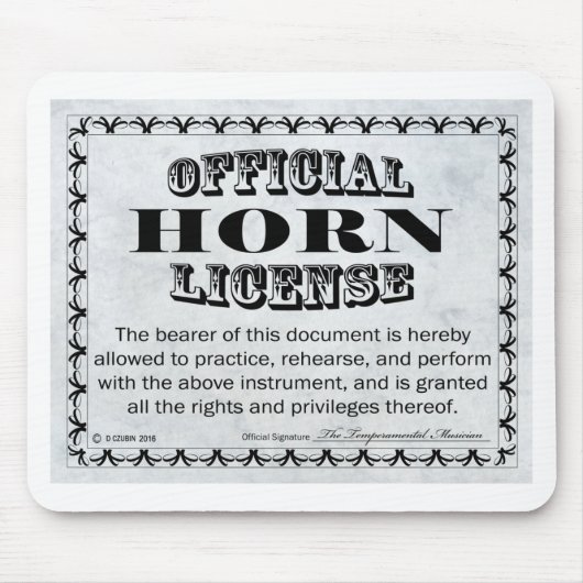 Horn-Lizenz Mousepad (Vorne)