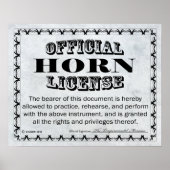 Horn-Lizenz Poster (Vorne)