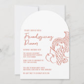 Horn of Plenty Friendsgiving Dinner Feier Einladung (Vorderseite)