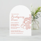 Horn of Plenty Friendsgiving-Dinnerfeier Einladung (Stehend Vorderseite)