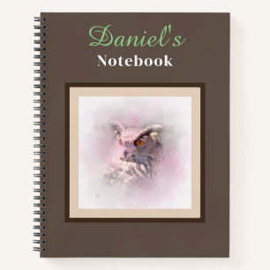 Horn-Owl-Notebook Notizblock
