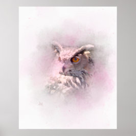 Horn Owl Print Poster