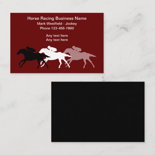 Horn Racing Jockey Theme Business Cards Visitenkarte (Vorne/Hinten)
