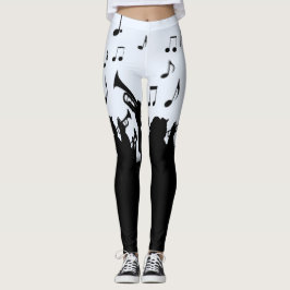 Horn Section Music Design Powder Blue Leggings