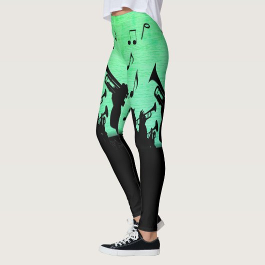 Horn Section Music Design Powder Green Leggings (Links)